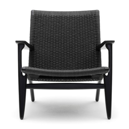 CH25 Lounge Chair, Black lacquered oak, Black