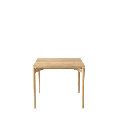PUREdinner Table, 85 x 85 cm, White oiled oak, Without extension plates