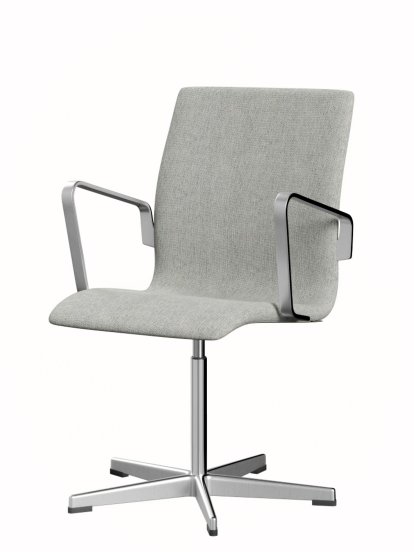 Oxford Office Swivel Chair, With armrests, Low back, Fixed base, Hallingdal 65, 110 - White/grey