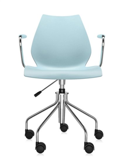 Maui Swivel Chair, With armrests, Light blue