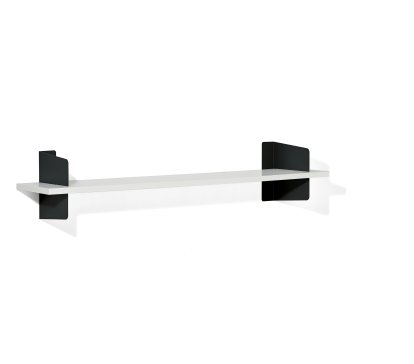 Wall Shelf Atelier, MDF melamine white, Black, Version 1, 160 cm
