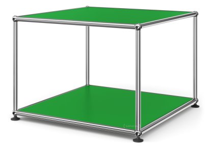 USM Haller Side Table 50, Both panels metal, USM green