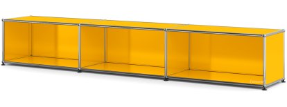 USM Haller Lowboard XL, Customisable, Golden yellow RAL 1004, Open, 35 cm