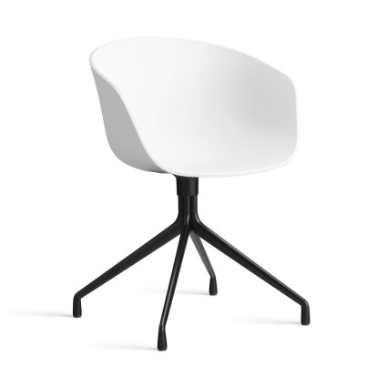 About A Chair AAC 20 Swivel Chair, White 2.0, Black powder coated aluminium