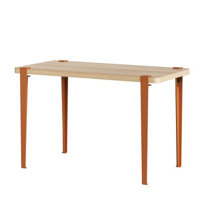 Tiptoe Dining Table Lobo, Oak finish, Tangerine red