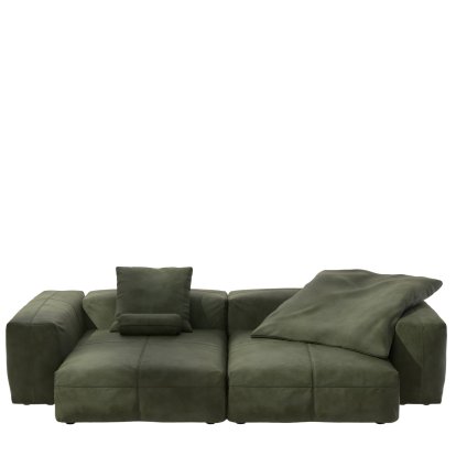 Vetsak Sofa Set 2, XL, Leather - Olive, With cushions