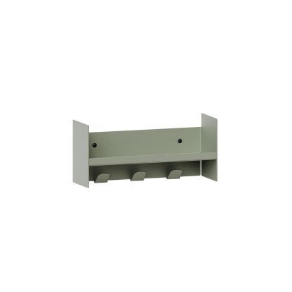 Pli Wall Shelf Slim, 30 cm, Eucalyptus grey, With hooks