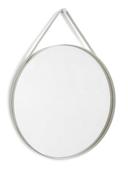Strap Mirror No 2, ø 70 cm, Light grey