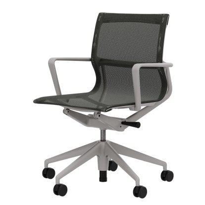 Physix, TrioKnit reed, Plastic, soft grey, Hard castors for carpets