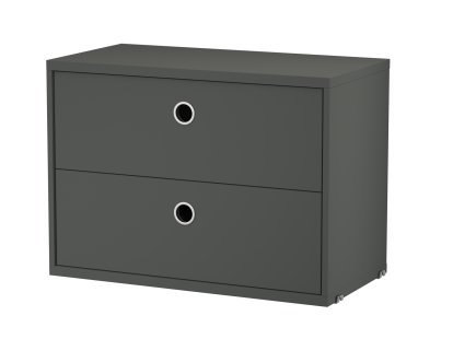 String System Drawer Unit, 58 x 30 cm, Dark grey lacquered