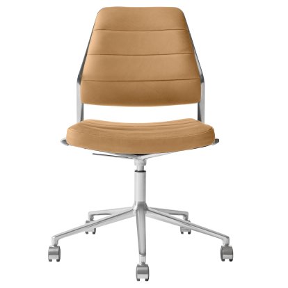 Swivel 454+ swivel chair, Wheeled based, Leather camel