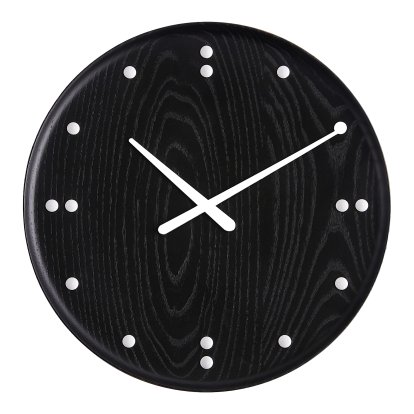 FJ Wall Clock, Ø 35 cm, Black stained ash