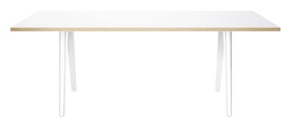 1500, HPL Board white with oak edge, White