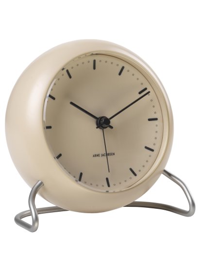 AJ City Hall Bordur Table Clock, Sandy Beige
