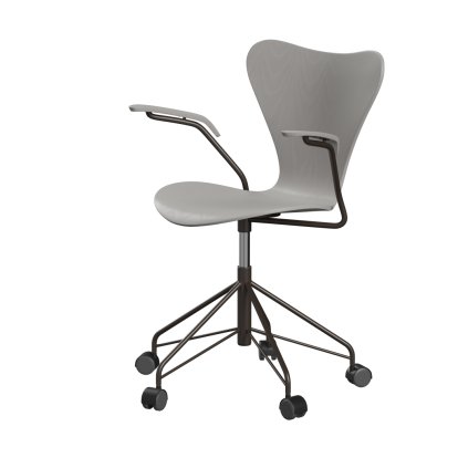 Series 7 Swivel Chair 3117 / 3217 New Colours, With armrests, Coloured ash, Nine grey, Brown bronze