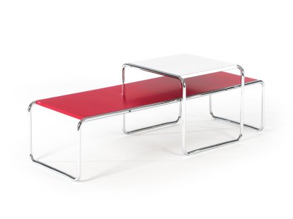 Laccio Table Set, laminate white, Laminate red