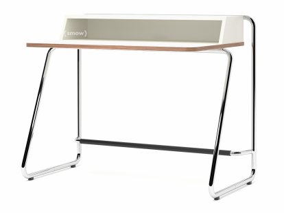 S 1200, ThonetDur white with walnut edge, MDF pure white varnish, Chrome-plated