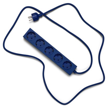 Power Bar / Beam socket strip, 5 sockets, Ultra marine, 2 m