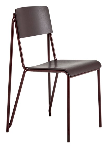 Petit Standard Chair, Dark bordeaux stained oak, Dark borddeaux powder coated steel