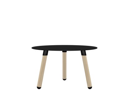 BCN Side Table, Laminate black, Beech, H 33 x ø 55 cm