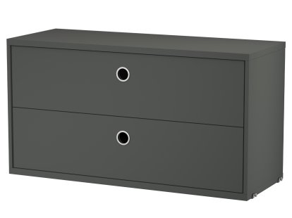 String System Drawer Unit, 78 x 30 cm, Dark grey lacquered