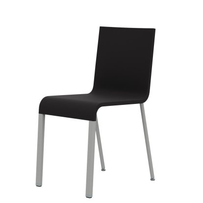 .03 Chair, Non-stackable, Base powder-coated silver sleek, Without armrests, Basic dark