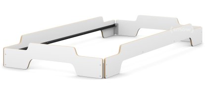 Rolf Heide Stacking Bed, 100 x 200, White CPL, edges oiled and waxed, Without slatted frame