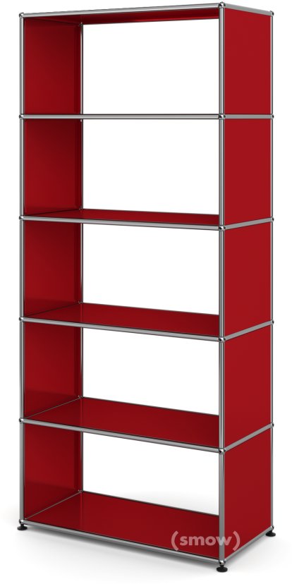 USM Haller Living Room Shelf M, without back panel, USM ruby red