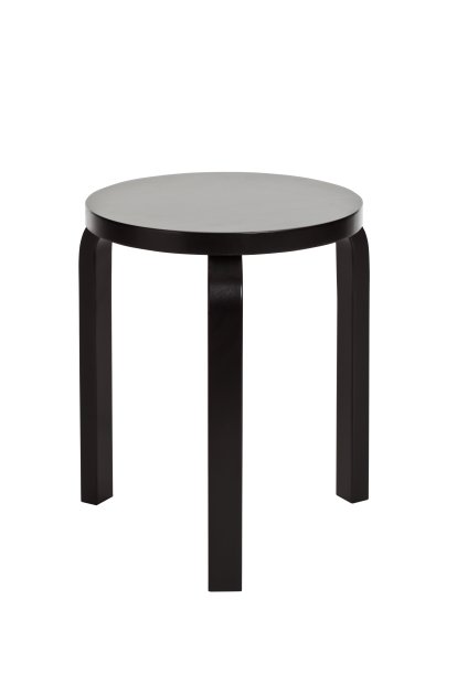 Stool 60, Seat and legs black varnished