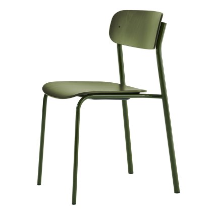 S 243 Chair, Olive green (RAL 6003), Olive green stained beech (RAL 6003)