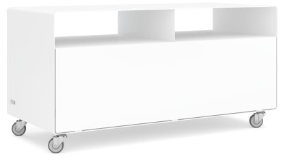 TV Lowboard R 108, Signal white (RAL 9003), Industrial castors