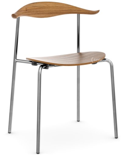 CH88T Chair, Stainless steel, Oiled oak