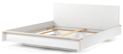Flai Bed, 180 x 200, With headboard, CPL white, Without slatted frame