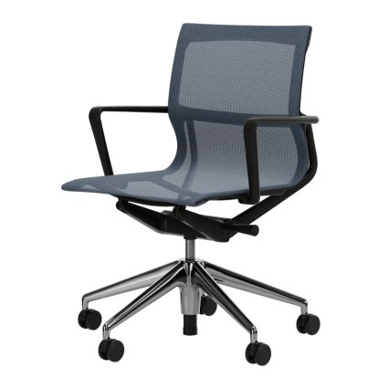 Physix, TrioKnit ice grey, Deep black / Aluminium, polished , Hard castors for carpets