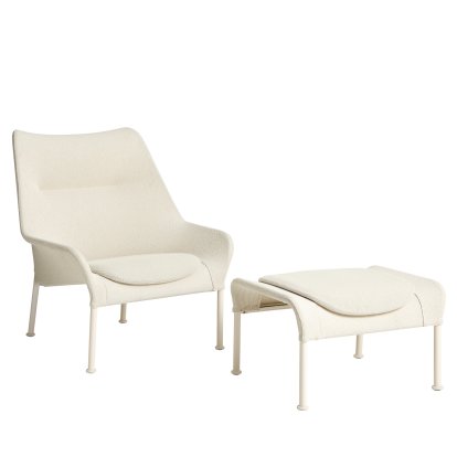O2 Lounge Sessel, With Ottoman, Lift cream / eggshell
