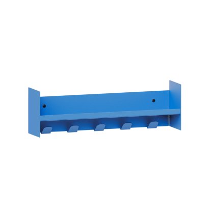 Pli Wall Shelf Slim, 45 cm, Azure Blue, With hooks