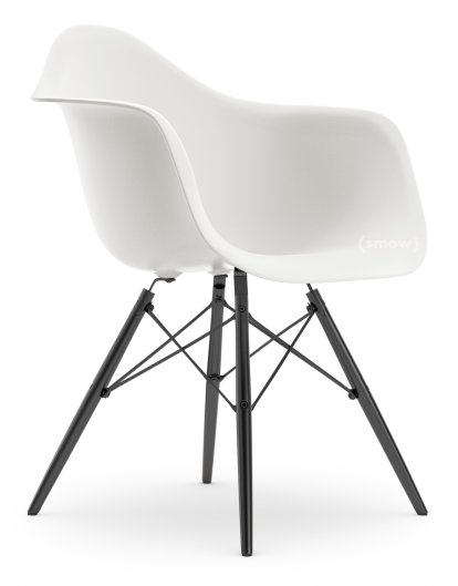 Eames Plastic Armchair RE DAW, White non-RE, Without upholstery, Without upholstery, Standard version - 43 cm, Black maple