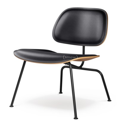 Plywood Group LCM / LCM Leather Chair, Natural ash, seat leather nero, Powder-coated basic dark smooth