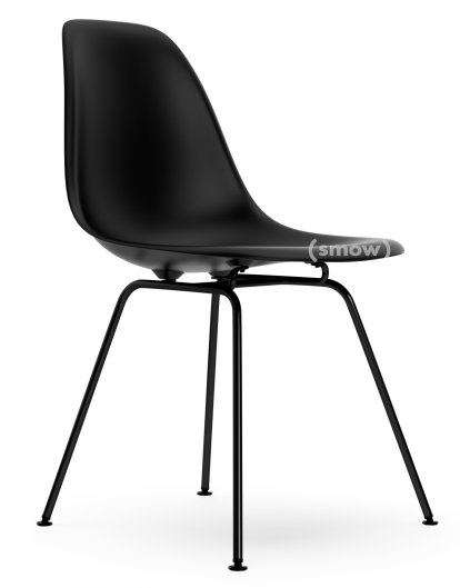 Eames Plastic Side Chair RE DSX, Deep black, Without upholstery, Without upholstery, Standard version - 43 cm, Coated basic dark