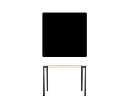 Seiltänzer Table, 75 x 90 x 90 cm, Linoleum black, Red
