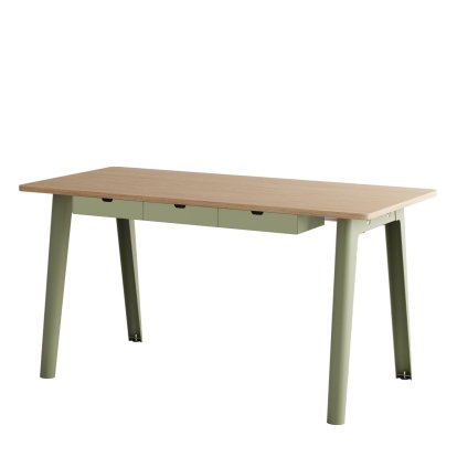 New Modern Desk, Metal/wood, 150 x 70 cm, With storage module, Khaki green