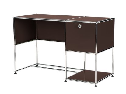 USM Haller Home Office Desk, USM brown, With cable entry hole