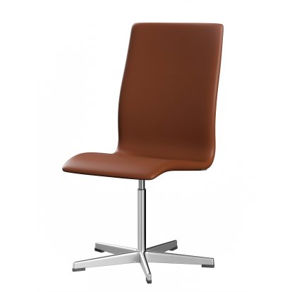 Oxford Office Swivel Chair, Without armrests, Middle-high back, Fixed base, Soft leather, Cognac
