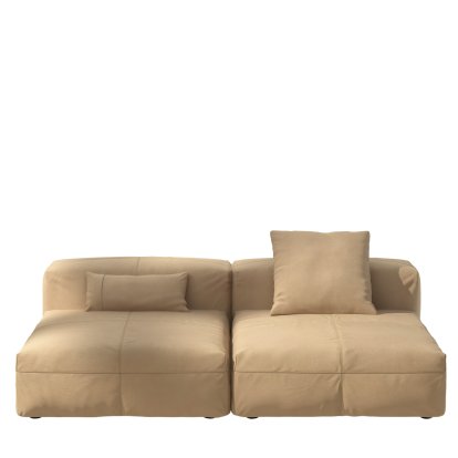 Vetsak Sofa Set 1, L, Leather - Beige, With cushions