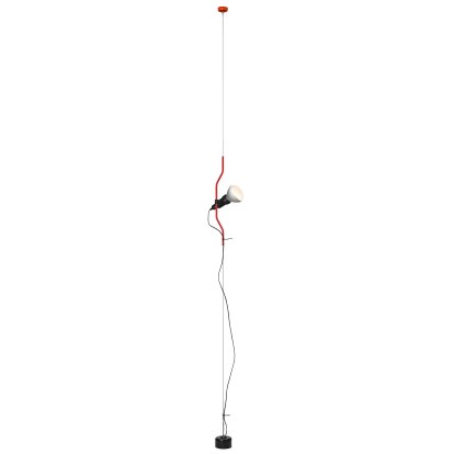 Parentesi Dimmer Floor and Ceiling Lamp, Red, with LED reflector bulb 12W / 1180lm