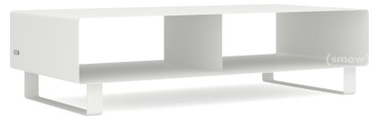 TV Lowboard R 200, Self-coloured, Pure white (RAL 9010), Sledge base lacquered in same colour as unit exterior