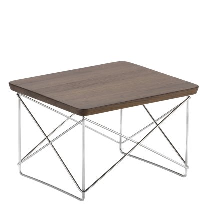 Occasional Table LTR , American walnut solid, oiled, Polished chrome