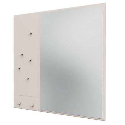 Memo Mirror with Memo Board, Oat