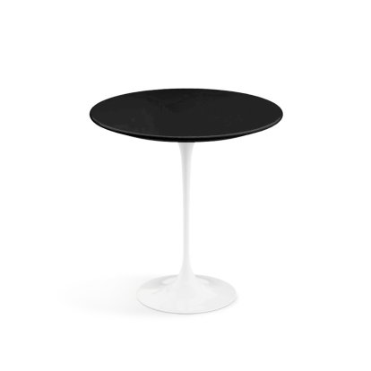 Saarinen Round Side Table, 51 cm, White, Fenix black