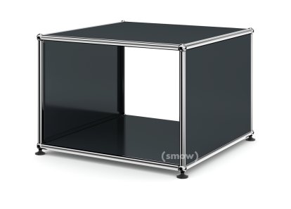USM Haller Side Table with Side Panels, 50 cm, without interior glass panel, Anthracite RAL 7016